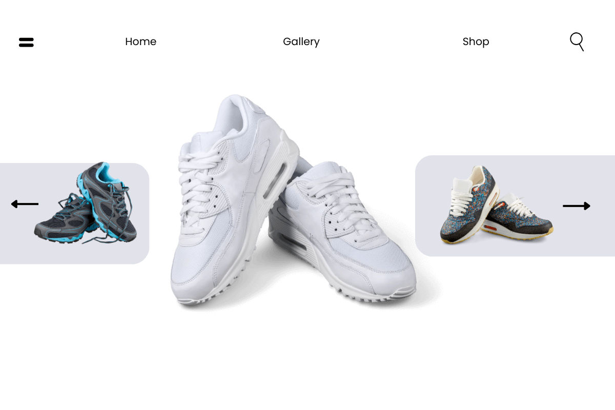 Example of Shopify product listing with sneakers