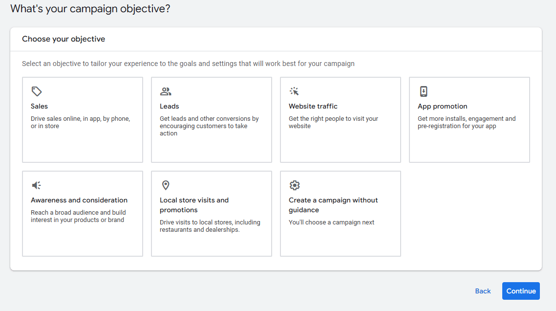 Google Ads Campaign Objective Selection – UK 2025