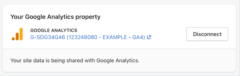 Choose GA4 property in Shopify's Google and YouTube sales channel for tracking
